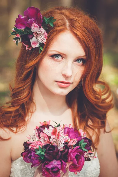 Hermoso retrato de novia.Novia . — Foto de Stock