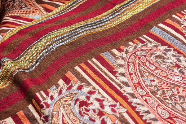 Lao handmade cotton and Silk scarf near plateau Bolaven, Laos — Stock Photo, Image