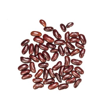 Beyaz zemin üzerinde kırmızı fasulyeler izole