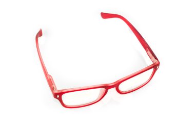red fashion glasses isolated on white clipart