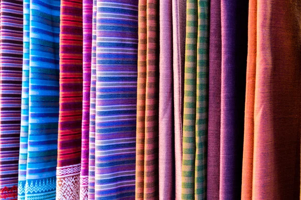 Colorful thai silk handicraft — Stock Photo, Image