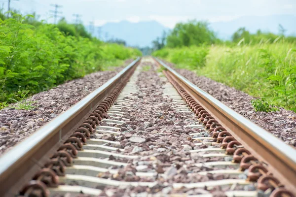 鉄道トラックの詳細ショット — ストック写真