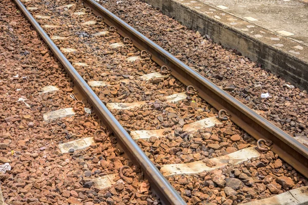 Detailaufnahme eines Eisenbahngleises — Stockfoto