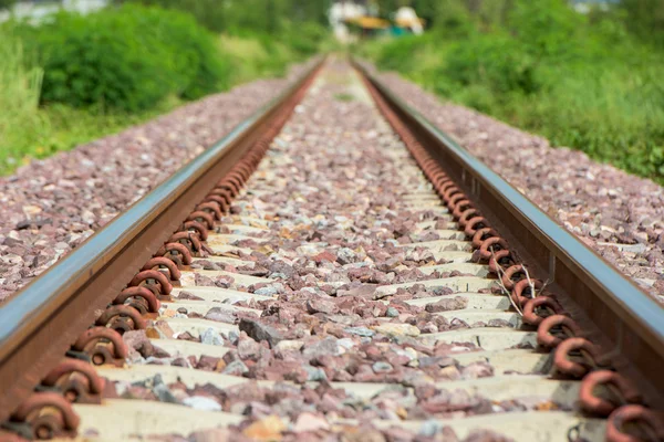 鉄道トラックの詳細ショット — ストック写真