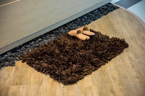 Pantofel na dywanie — Zdjęcie stockowe