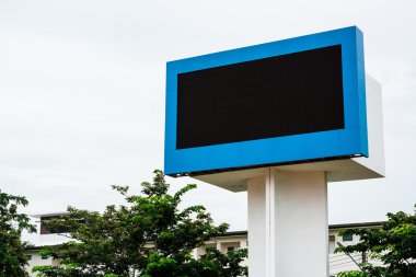 Empty black digital billboard screen for advertising clipart