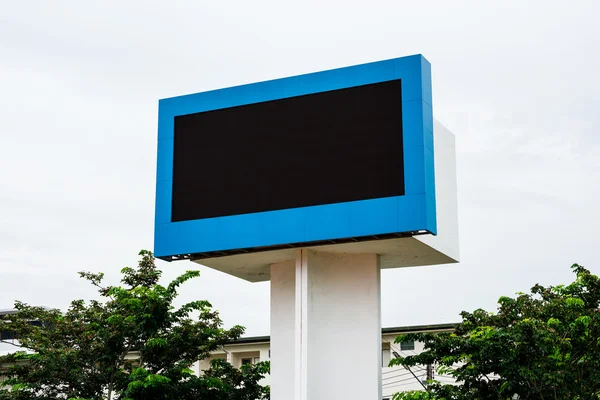 Empty black digital billboard screen for advertising — Stock Photo, Image