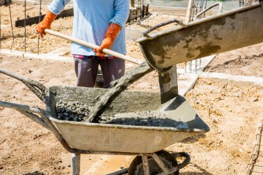 Ticari Betonlama binanın katları sırasında dökülen beton