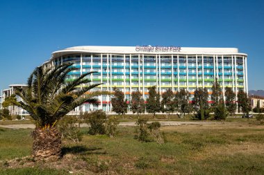 Omega Sirius Park Hotel in Sochi Olympic Park on a sunny day.