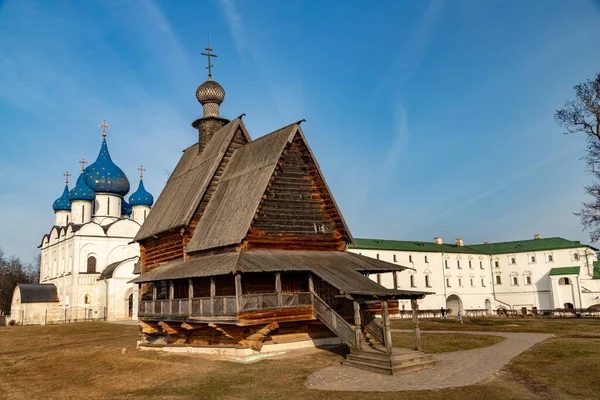 Ancienne Église Saint Nicolas Bois Sur Territoire Kremlin Suzdal Église — Photo