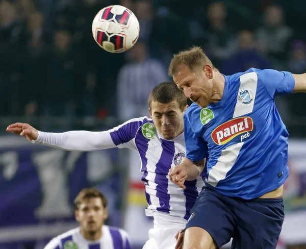 Ujpest - MTK Budapeşte OTP Bank League futbol maçı — Stok fotoğraf