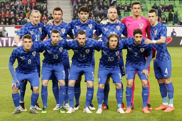 Hungría vs Croacia partido de fútbol amistoso internacional —  Fotos de Stock