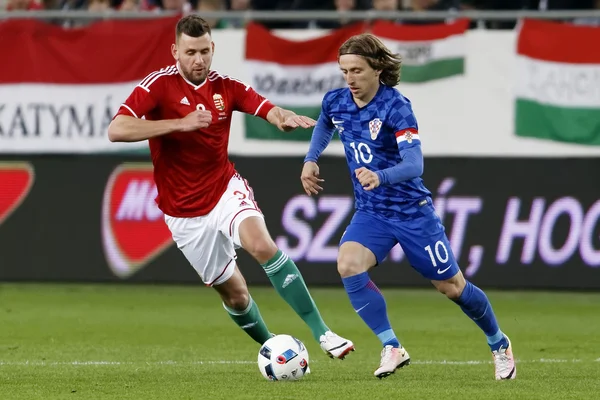 Hongarije vs. Kroatië Internationale vriendschappelijke voetbalwedstrijd — Stockfoto