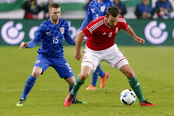 Hungary vs. Croatia international friendly football match — Stock Photo, Image