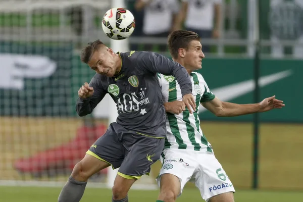 Ferencvaros vs. haladas otp bank league fotboll matchar — 图库照片