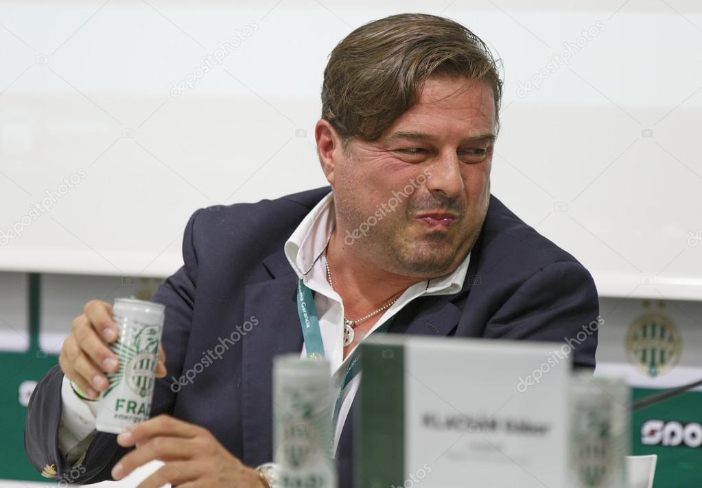 BUDAPEST, HUNGARY - JULY 24, 2014: Head Coach Of FTC, Thomas Doll During Ferencvarosi  TC Vs. HNK Rijeka UEFA EL Football Match At Puskas Stadium On July 24, 2014  In Budapest, Hungary.