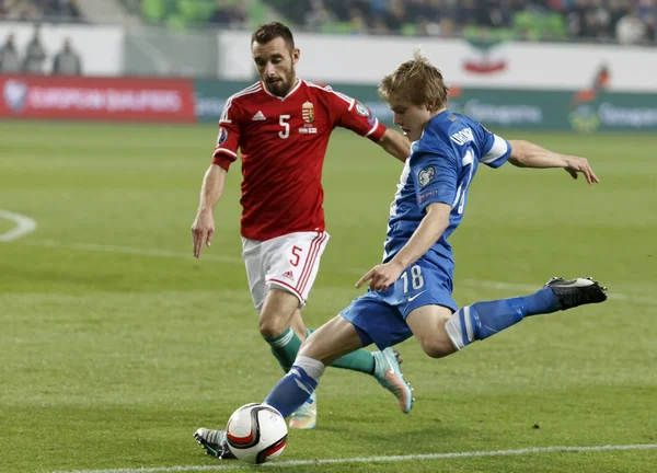 Hungary vs. Finland UEFA Euro 2016 qualifier football match — Stock Photo, Image