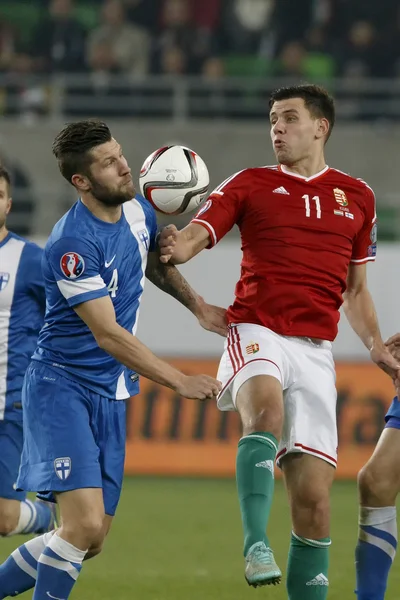 Hungary vs. Finland UEFA Euro 2016 qualifier football match — Stock Photo, Image