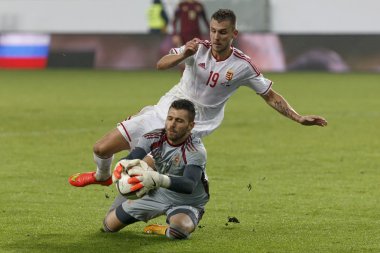 Hungary vs. Russia friendly football match clipart