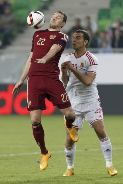 Hungary vs. Russia friendly football match — Stock Photo, Image