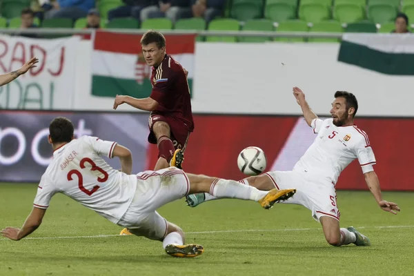 Hungary vs. Russia friendly football match — Stock Photo, Image