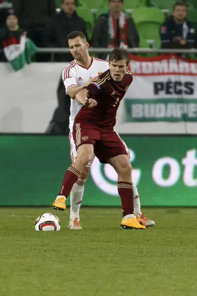 Hungary vs. Russia friendly football match — Stock Photo, Image