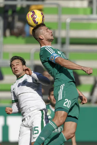 Ferencvaros vs Gyori ETO OTP Bank League pertandingan sepak bola — Stok Foto