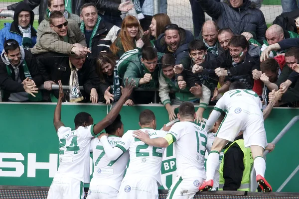 Ferencvaros vs. Gyori ETO OTP Bank League football match — Stock Photo, Image