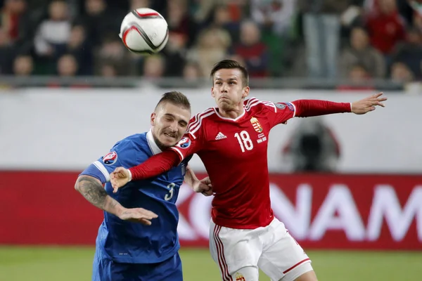 Maďarsko vs. Řecko Uefa Euro 2016 kvalifikační fotbalové utkání — Stock fotografie