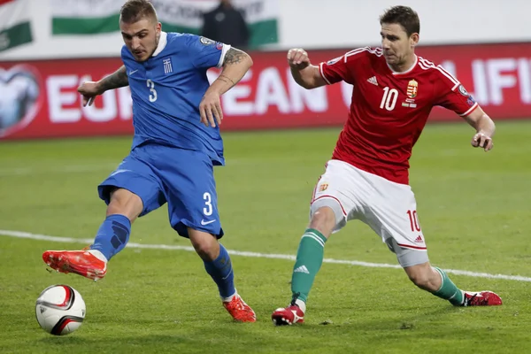 Ungheria vs. Grecia UEFA Euro 2016 partita di qualificazione — Foto Stock