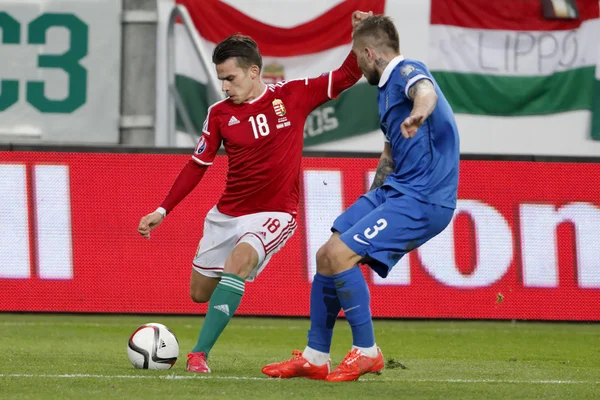 Hungary vs. Greece UEFA Euro 2016 qualifier football match — Stock Photo, Image