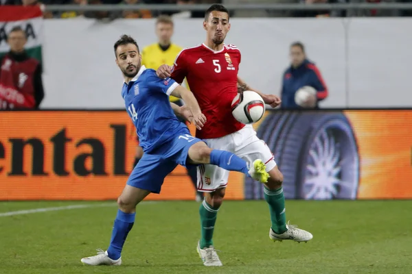 Macaristan vs Yunanistan Uefa Euro 2016 niteleyici futbol maçı — Stok fotoğraf