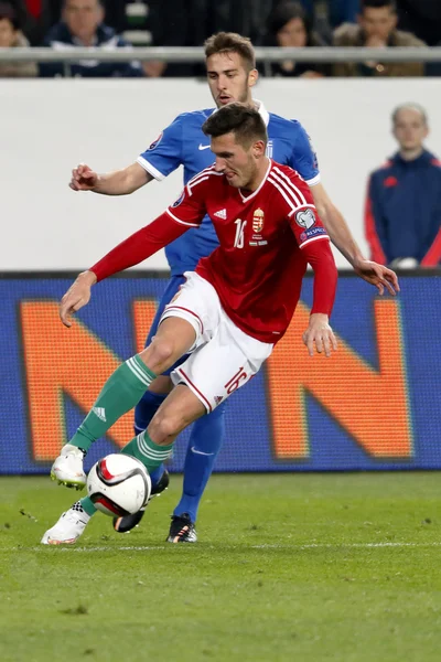 Hungary vs. Greece UEFA Euro 2016 qualifier football match — Stock Photo, Image