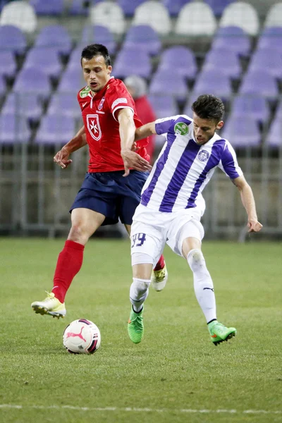 Jogo de futebol Ujpest vs. Videoton OTP Bank League — Fotografia de Stock