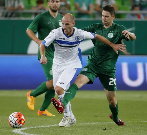 Zeljeznicar Uefa El vs Ferencvaros niteleyici futbol maçı — Stok fotoğraf