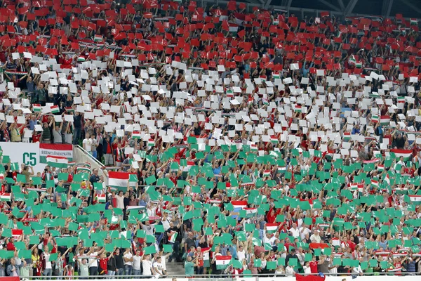 Ουγγαρία εναντίον Ρουμανία Uefa Euro 2016 προκριματικό αγώνα ποδοσφαίρου — Φωτογραφία Αρχείου
