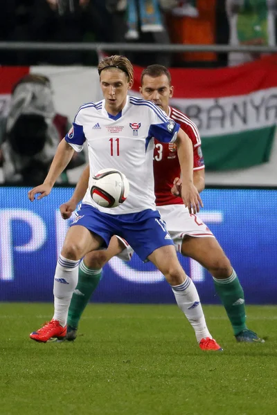 Maďarsko-Faerské ostrovy Uefa Euro 2016 kvalifikátor fotbalových zápa — Stock fotografie