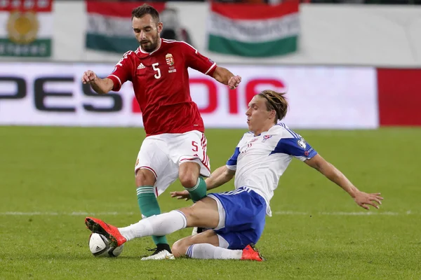 Faroe Adaları Uefa Euro 2016 vs Macaristan niteleyici futbol Eşleştir — Stok fotoğraf