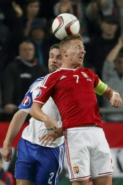 Угорщина проти Фарерських островів Uefa Euro 2016 року кваліфікатор футбольний матч і — стокове фото