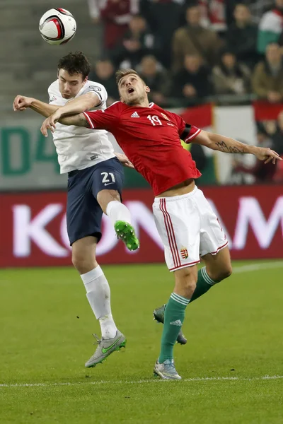 Hungary vs. Norway UEFA Euro 2016 qualifier play-off football match — Stock Photo, Image