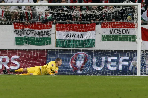 Hungary vs. Norway UEFA Euro 2016 qualifier play-off football match — Zdjęcie stockowe