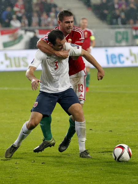 Hongrie c. Norvège Match de football de qualification Euro 2016 de l'UEFA — Photo