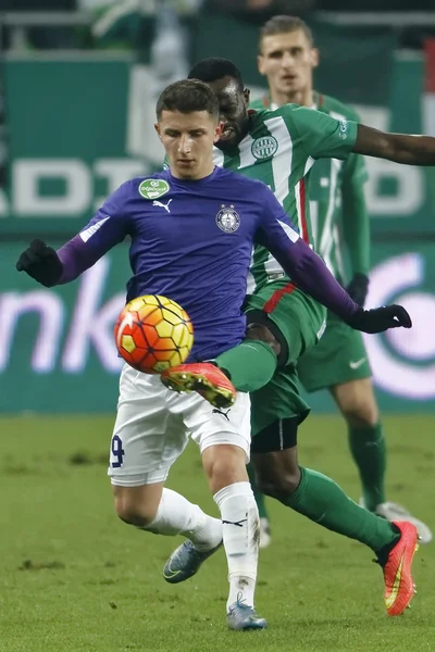 BUDAPEST, HUNGARY - MAY 7, 2016: Enis Bardhi (L) Of Ujpest FC