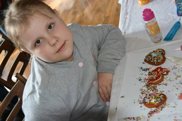 Meisterkurs Über Die Herstellung Von Weihnachtslebkuchen — Stockfoto