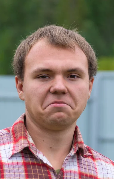 Emotions Teenager Expresses Various Emotions His Face — Stock Photo, Image