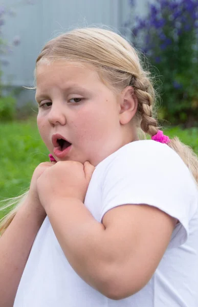 Emotions Girl Expresses Various Emotions Her Face — Stock Photo, Image