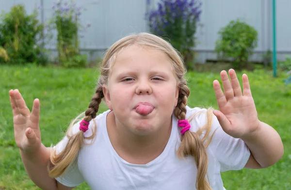 Emotions Girl Expresses Various Emotions Her Face — Stock Photo, Image