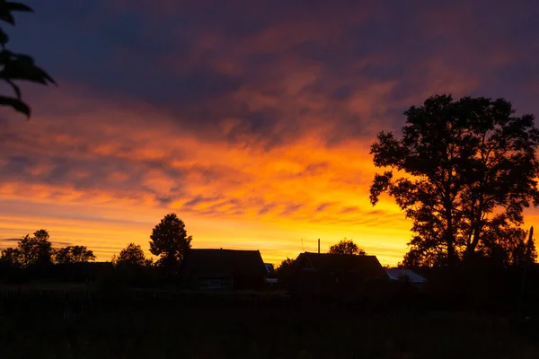 Невероятно Красивый Красочный Закат Вечернем Небе — стоковое фото