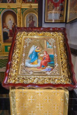 Epiphany Katedrali. Tapınağın dekorasyonu. Nil Çölü. Nilo-Stolobenskaya Çölü. Tver bölgesi.