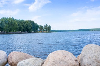 Güzel manzara. Nil Çölü. Nilo - Stolobenskaya Pustyn Manastırı. Tver bölgesi. Rusya. 